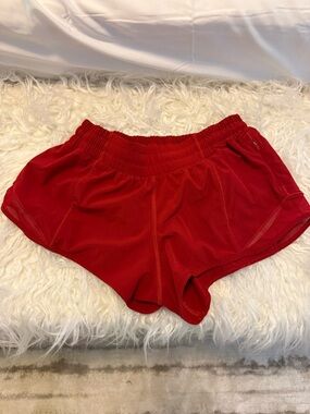 Red Lululemon shorts